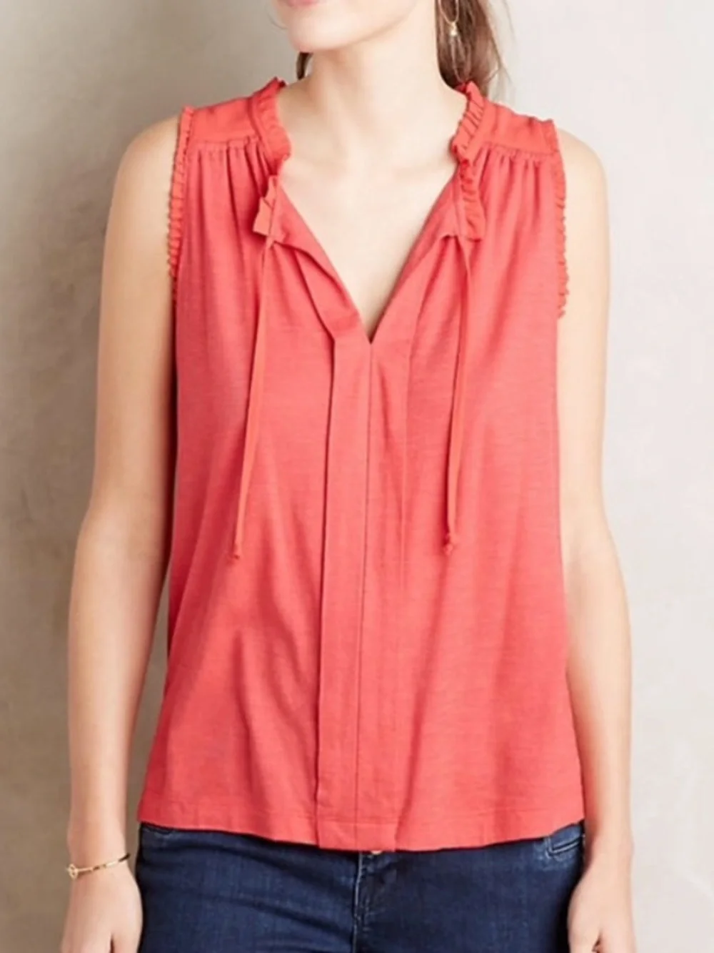 Anthropologie Ruffle-Trim Tank Top  by Meadow Rue | Size XS